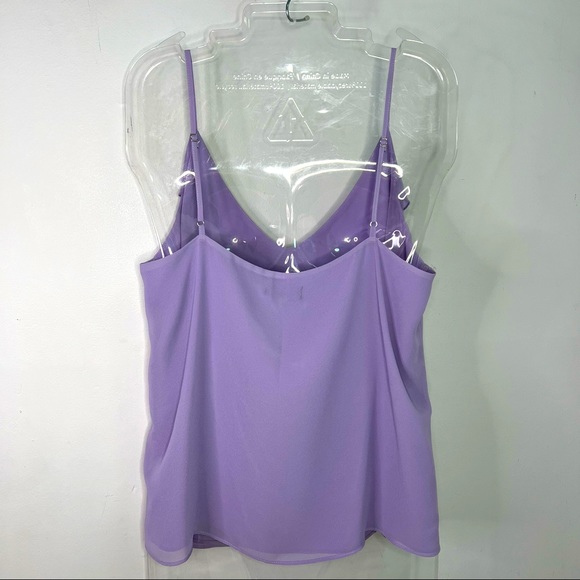 NEW Le Chateau Lavender Ruffled V Neckline Tank Top Blouse Size Large - Picture 7 of 7